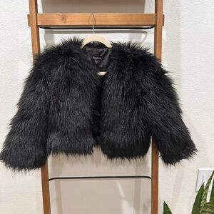 Bebe cropped faux fur jacket